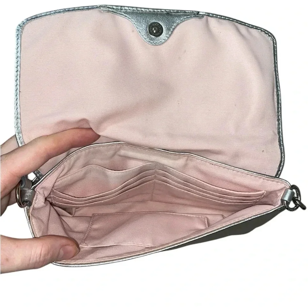 Coach Silver Handbag w/ Pink Interior - Picture 2 of 5